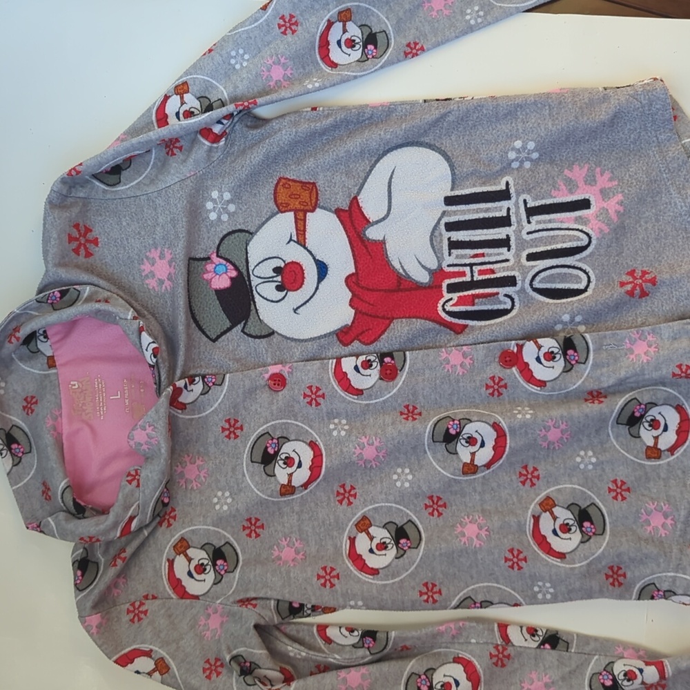 Girls Set Winter Holiday pajamas Frosty Snowman PJs set Girls Large